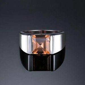 🤎 Men's Square 2.2ct Smoky Quartz Ring